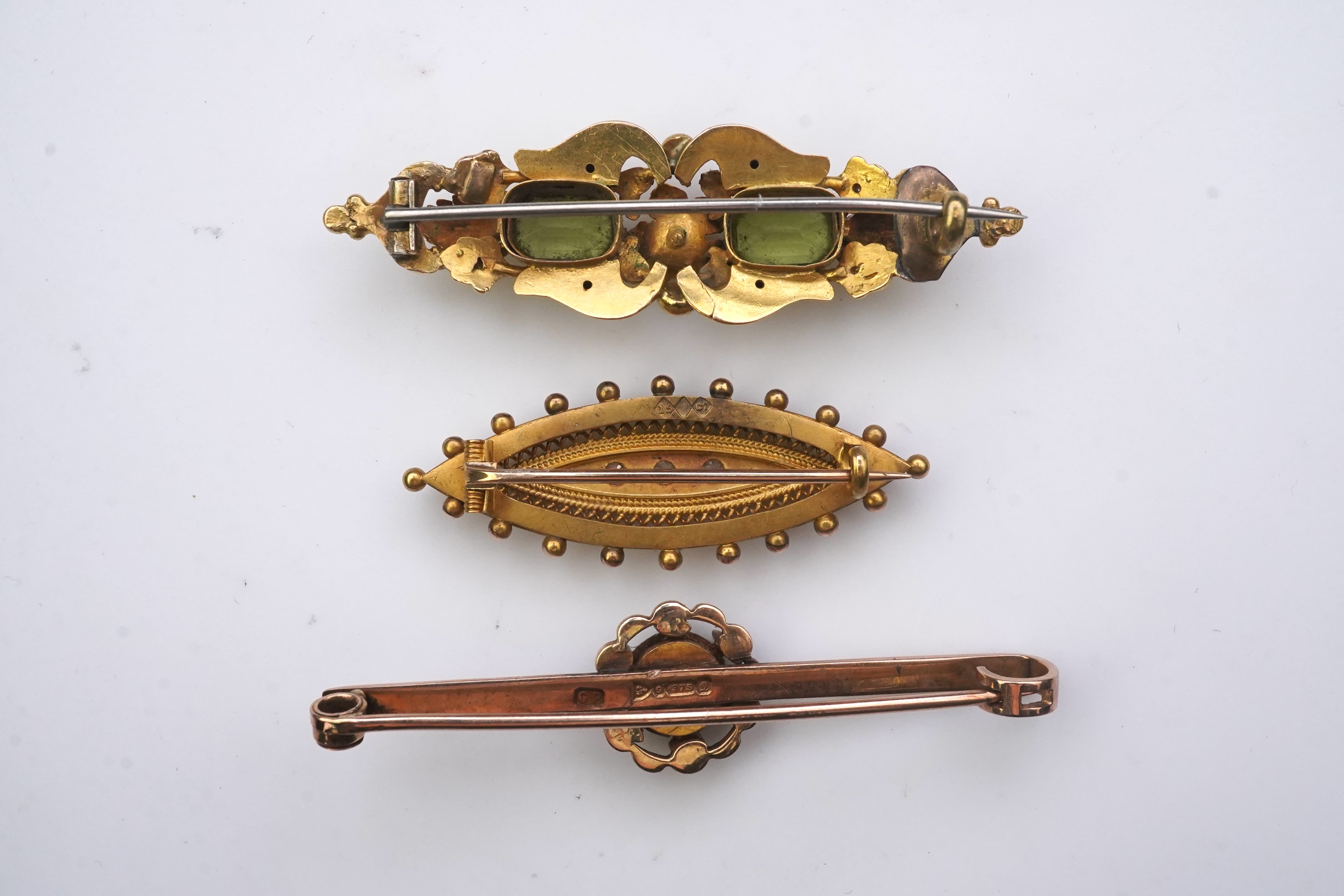 A group of three gem-set brooches, 19th/early 20th century